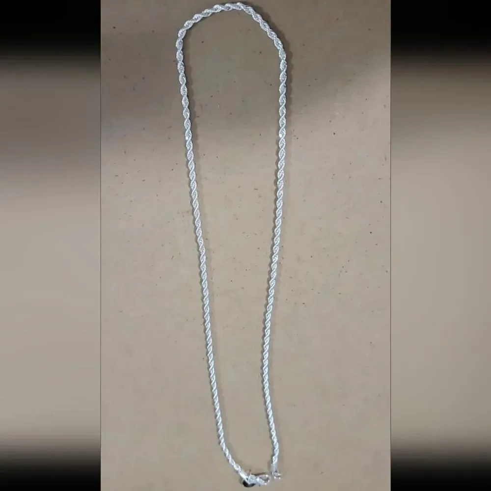 925 silver twist unisex necklace